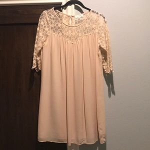 Nude dress with lace